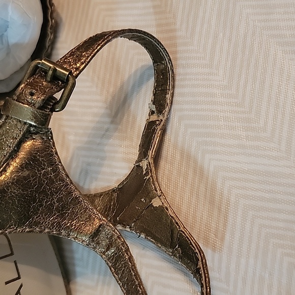 Aldo Metallic Gold Wedge Sandals Women's Size 7.5 - Picture 7 of 8